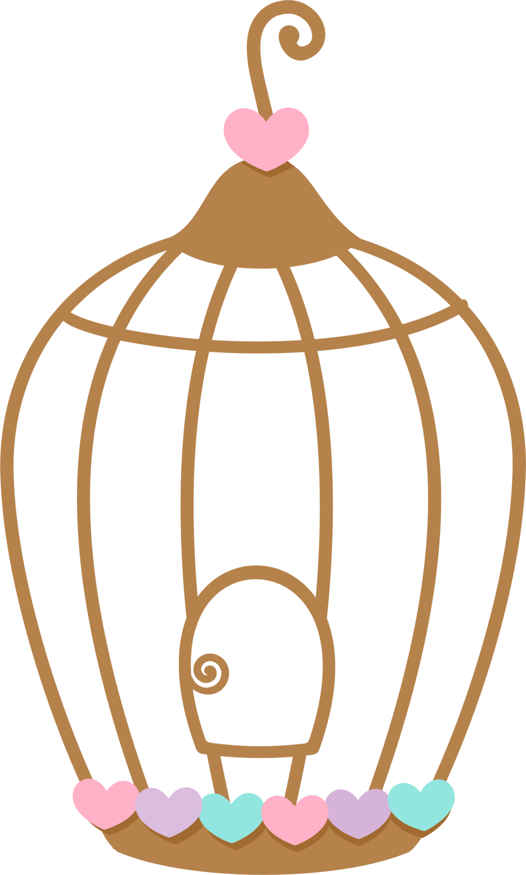 Aves & Passáros & Corujas Etc - Bird In Cage Clipart (1080x1797)