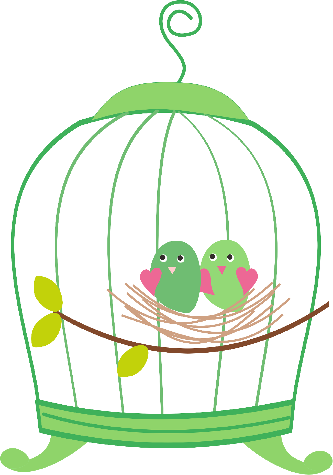 Birdcage8 - Bird On Cage Png (1302x1855)