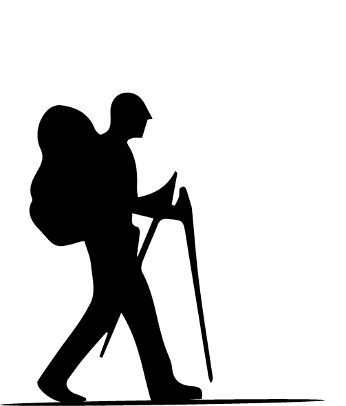 Adventure Clipart Mountain Trekking - Silhouette (503x591)
