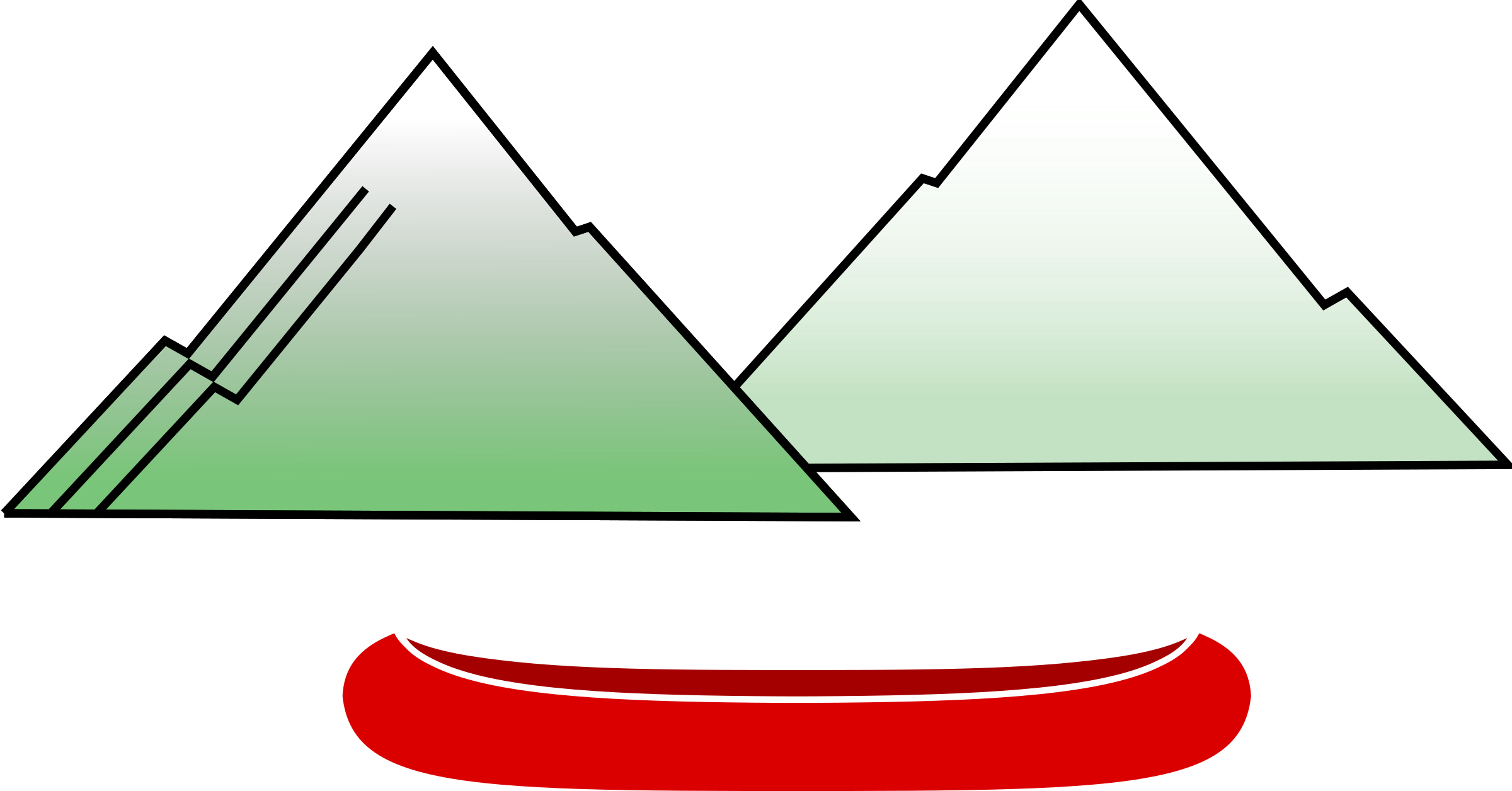 This Free Icons Png Design Of Canoe With Mountains - Canoe In Mountains Clipart (2400x1256)