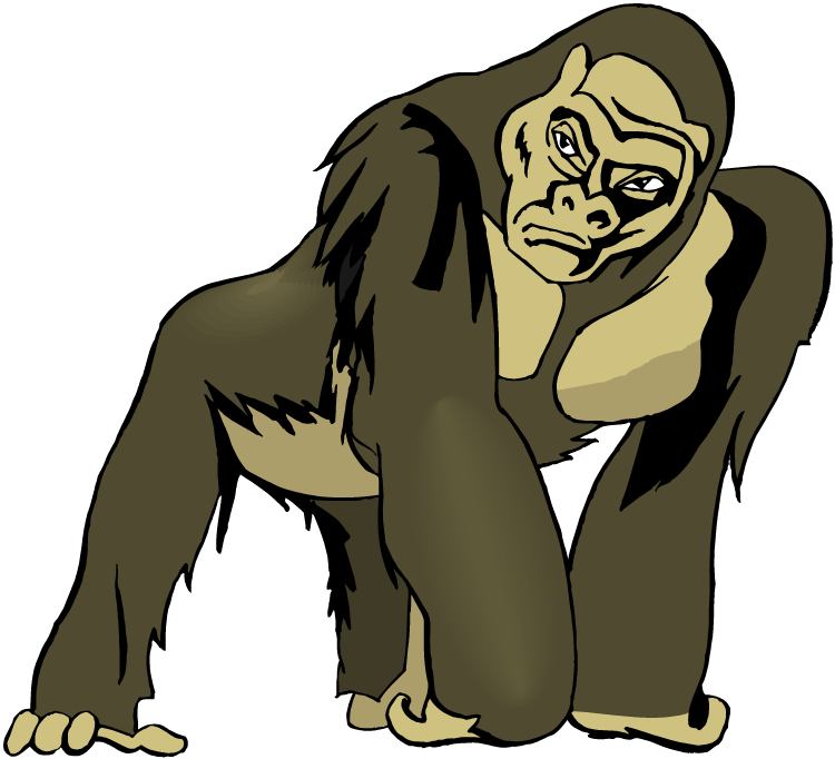 Gorilla Clipart - Clip Art Apes (750x682)