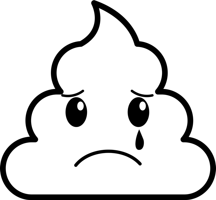 Sad Poop Emoji Rubber Stamp - Draw A Poop Emoji (700x647)