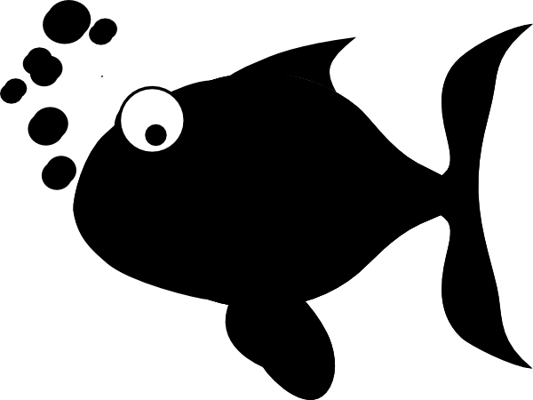 Black Fish Clipart (600x450)
