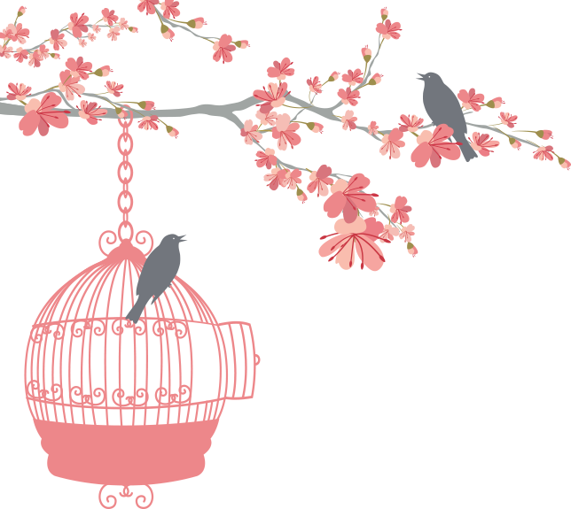 Floral Bird Cage - Weight Loss Goal Chart (644x575)
