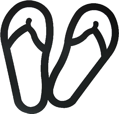 Flip Flop Clipart Black And White - Flip Flops Black And White (500x437)