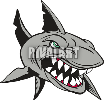 Clipart Info - Mean Shark (361x346)
