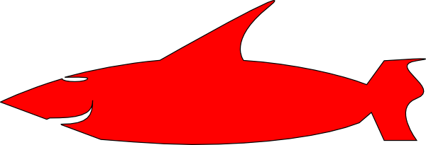 Red Clipart Shark - Red Shark Clipart (2400x819)