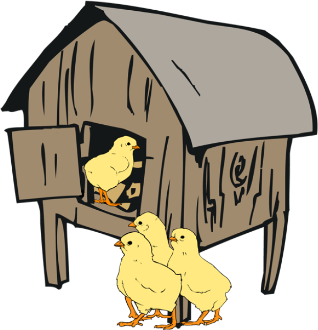 Hen House Clip Art - Hen In The Pen Clipart (640x659)