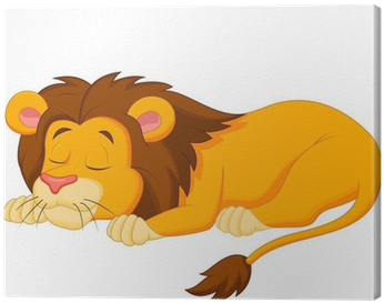 Cuadro En Lienzo León De Dibujos Animados Dormir • - Sleeping Lion Cartoon (400x400)