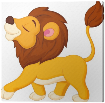 Cuadro En Lienzo A Pie De Dibujos Animados León • Pixers® - Cartoon Lion (400x400)