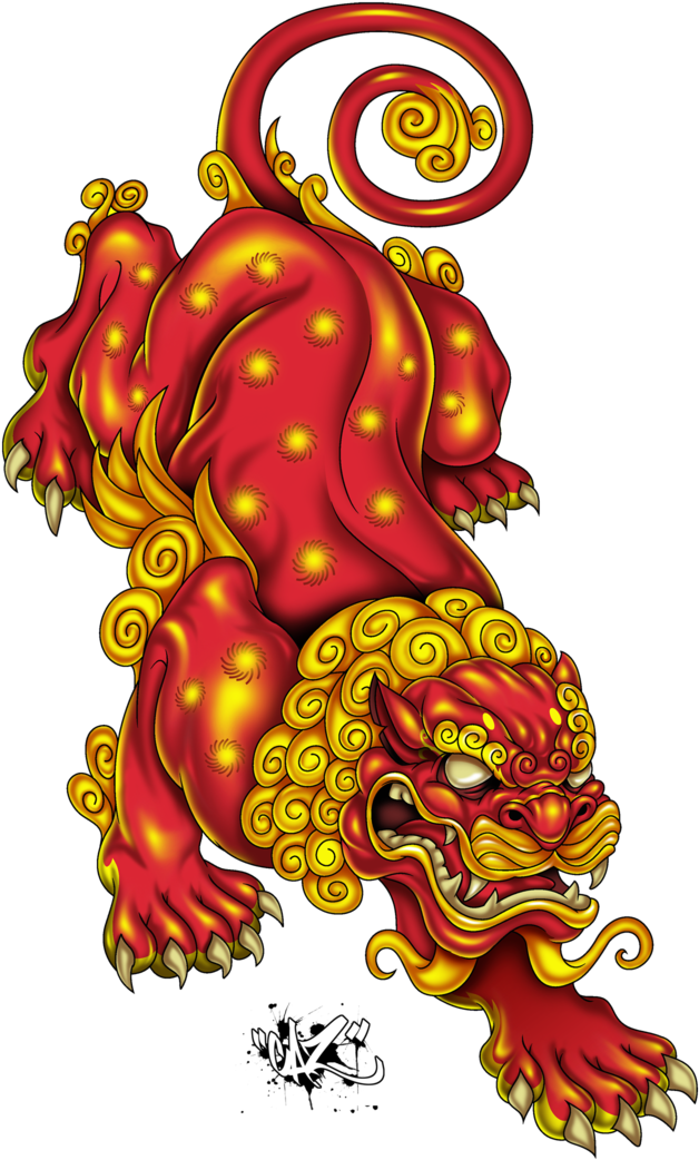 Fu Lion By Cazitena - Japanese Lion (900x1125)