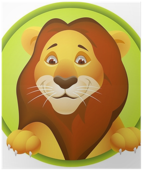 Póster Personaje De Dibujos Animados León • Pixers® - Drawing (400x400)