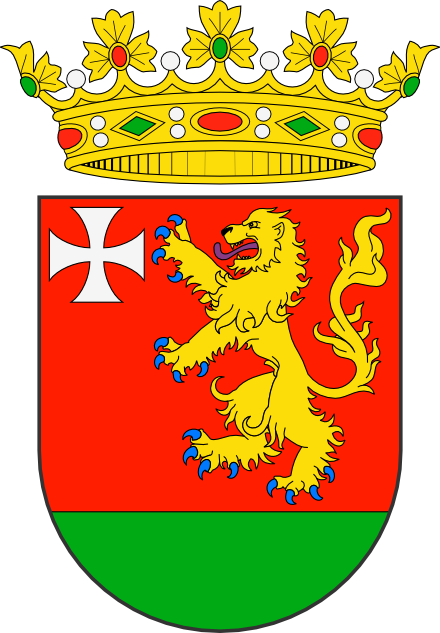 De Gules, Un León De Oro, Lampasado De Púrpura Y Armado - Abeja Heraldica (440x633)