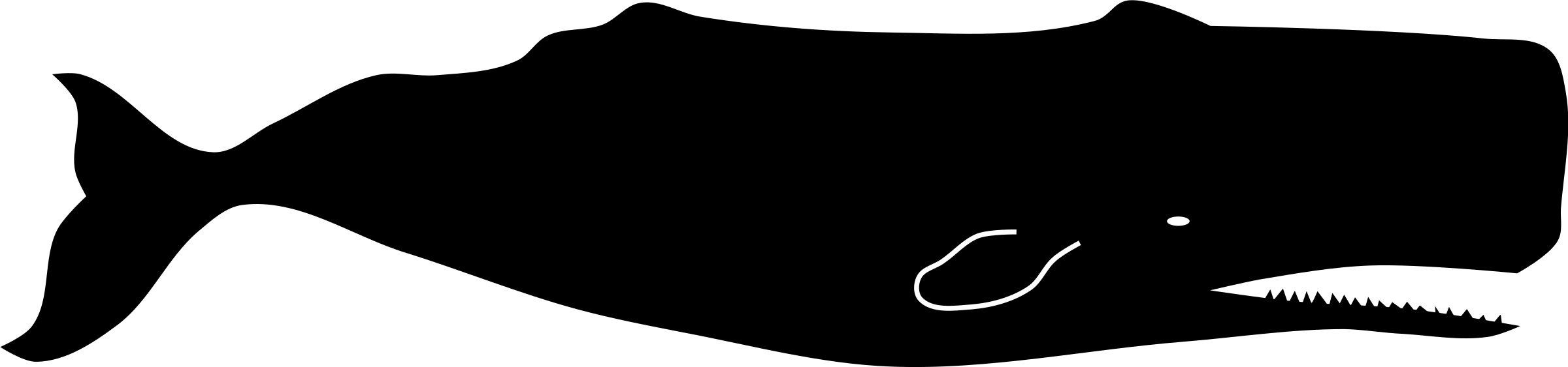 Killer Whale Clipart Sperm Whale - Sperm Whale Vector Free (3197x750)