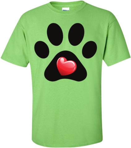 "my Heart" Paw Print Tee - Gildan Orchid Shirt (480x480)