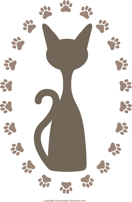Click To Save Image - Cat Paw Print Clipart (456x696)