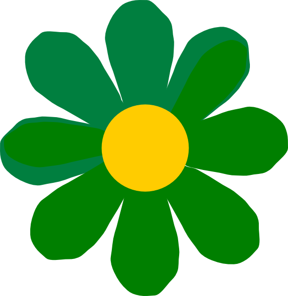 This Free Clip Arts Design Of Green Flower - Green Flower Clip Art (582x599)