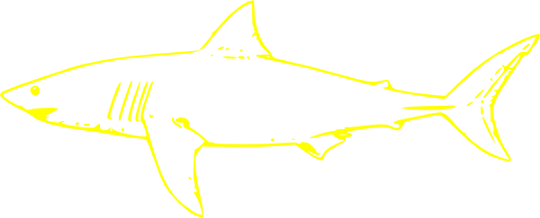 Yellow Shark Clip Art - Shark Clip Art (600x243)
