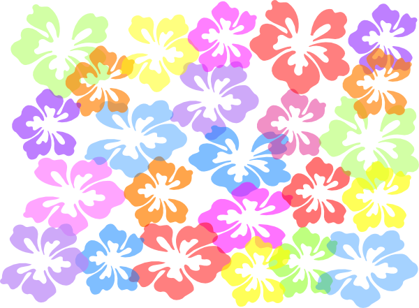 Hawaiian Flower Clipart - Hawaiian Flower Background Png (600x441)