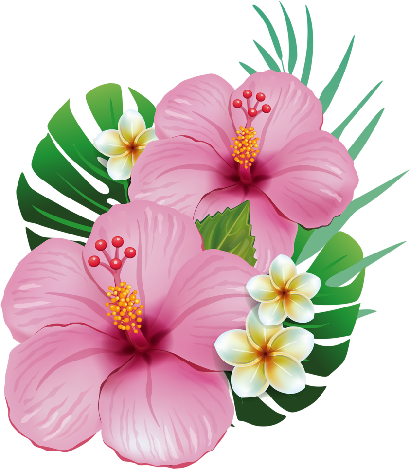 Hawaiian Aloha Tropical Flower Hawaiian, Moana And - Moana Flowers Png (875x1024)