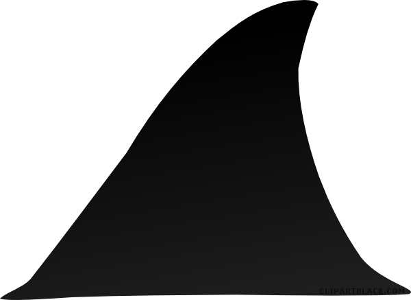 Black And White Shark Animal Free Black White Clipart - Shark Fin Clip Art (600x437)