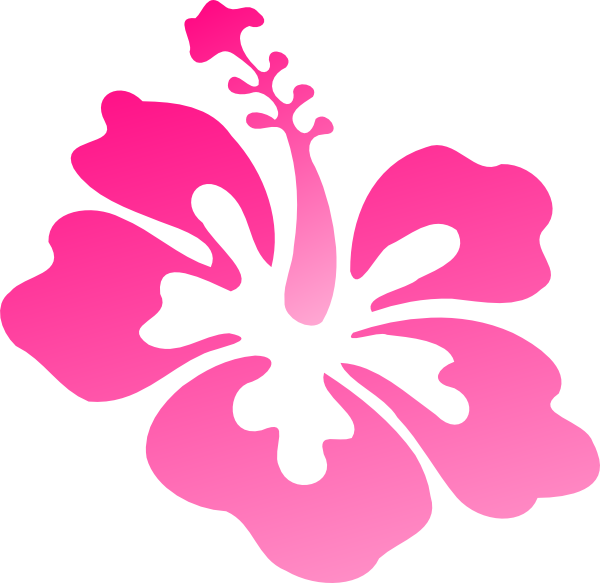 Hibiscus Pink Clip Art At Vector Clip Art - Clip Art Hawaiian Flower (600x583)