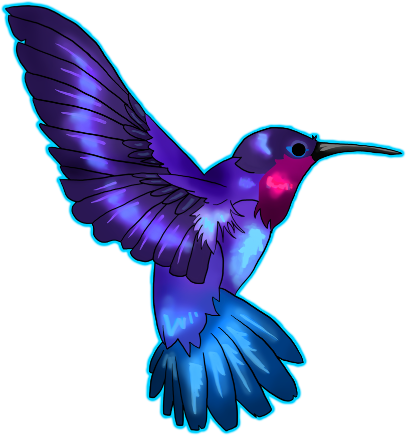 Hummingbird Tattoos Png Transparent Images Png All - Hummingbird Purple And Blue (900x900)