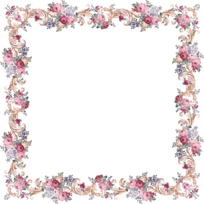 Victorian Floral Frame From Papirolas Coloridas, Free - Backgrounds With Circle In The Middle (800x800)