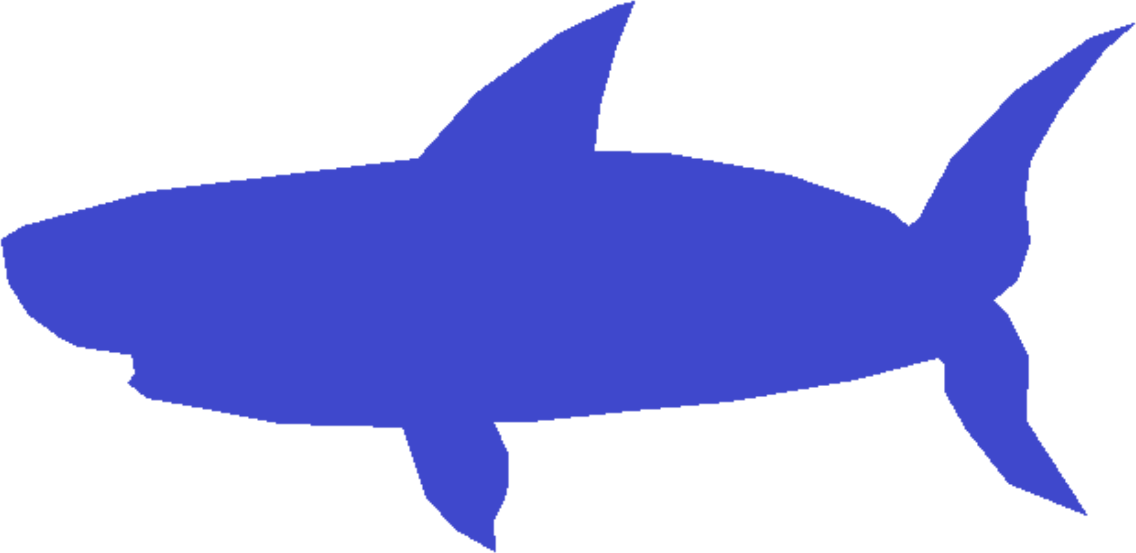 Shark 3 Bclipart - Sharks Clipart (2247x1094)