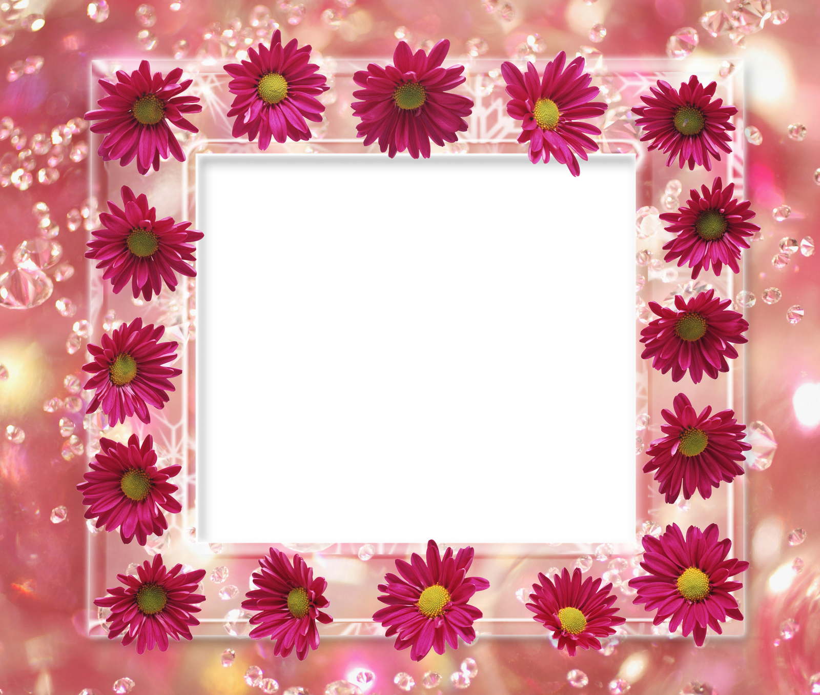 Flower Frame Pack - Happy Birthday Frames For Photoshop (1600x1355)