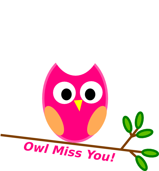 Thank - You - Owl - Clip - Art - Going To Miss You Clipart (600x568)
