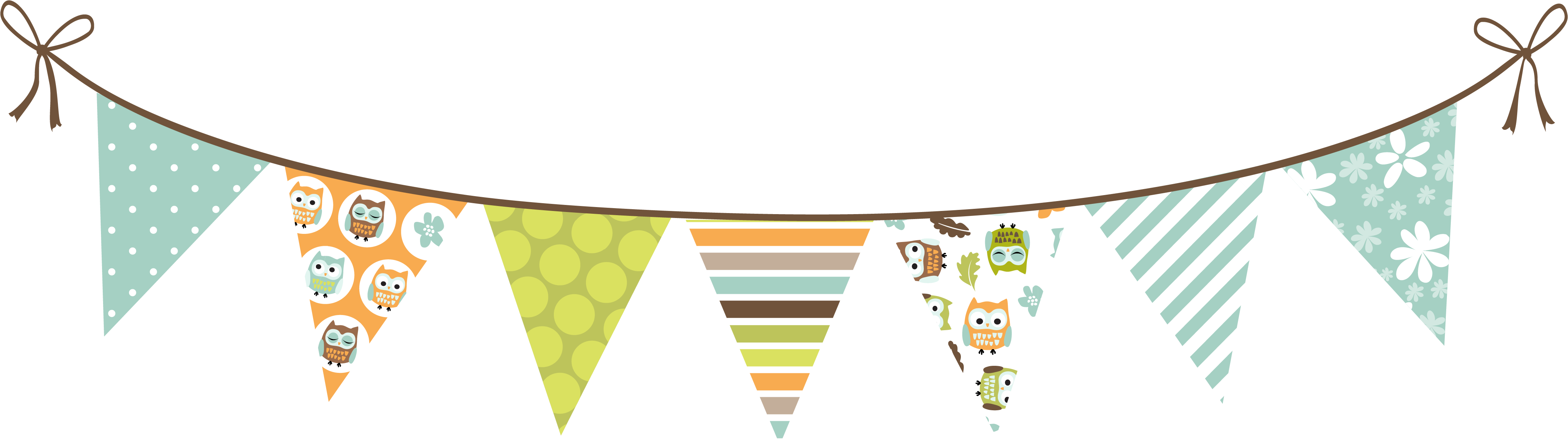 Teacher Email - Owl Bunting Clipart (4500x1500)