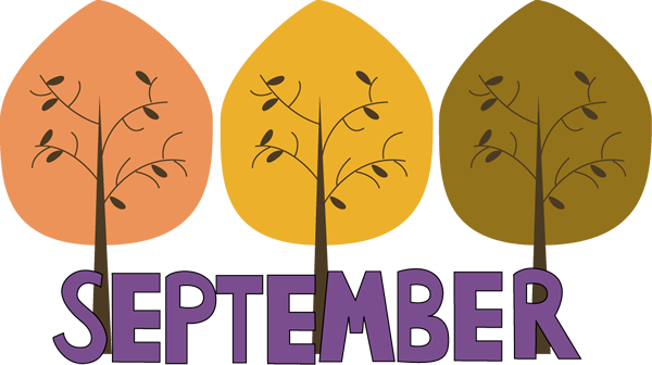 Word Clipart September - Fall September Clip Art (600x336)