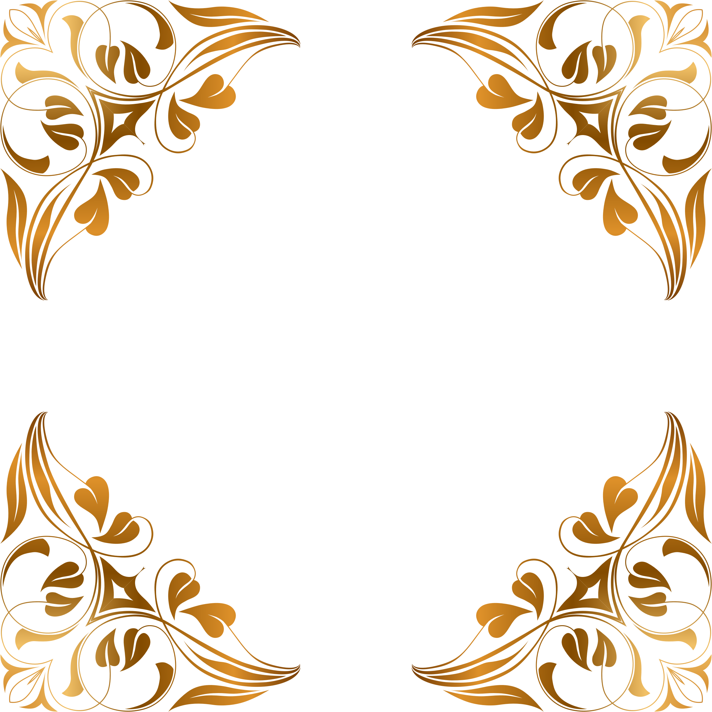 28 Collection Of Frame Design Flower Clipart - Gold Floral Border Png (2372x2372)