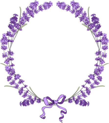 Floral Vintage Background With Lavender [преобразованный] - Lavender Frame Png (445x500)