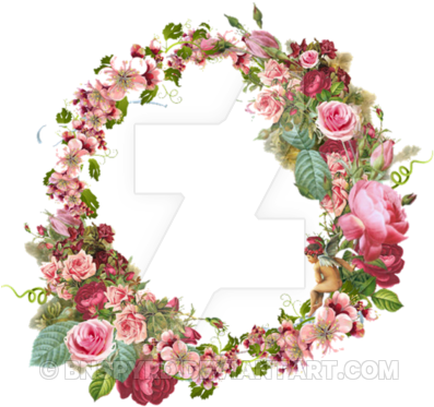 I Designed A Vintage Looking Border Art For You To - Flower Frame Transparent (400x386)
