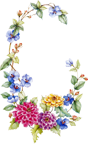 Floral Garland - Oval Flower Frame Png (375x611)