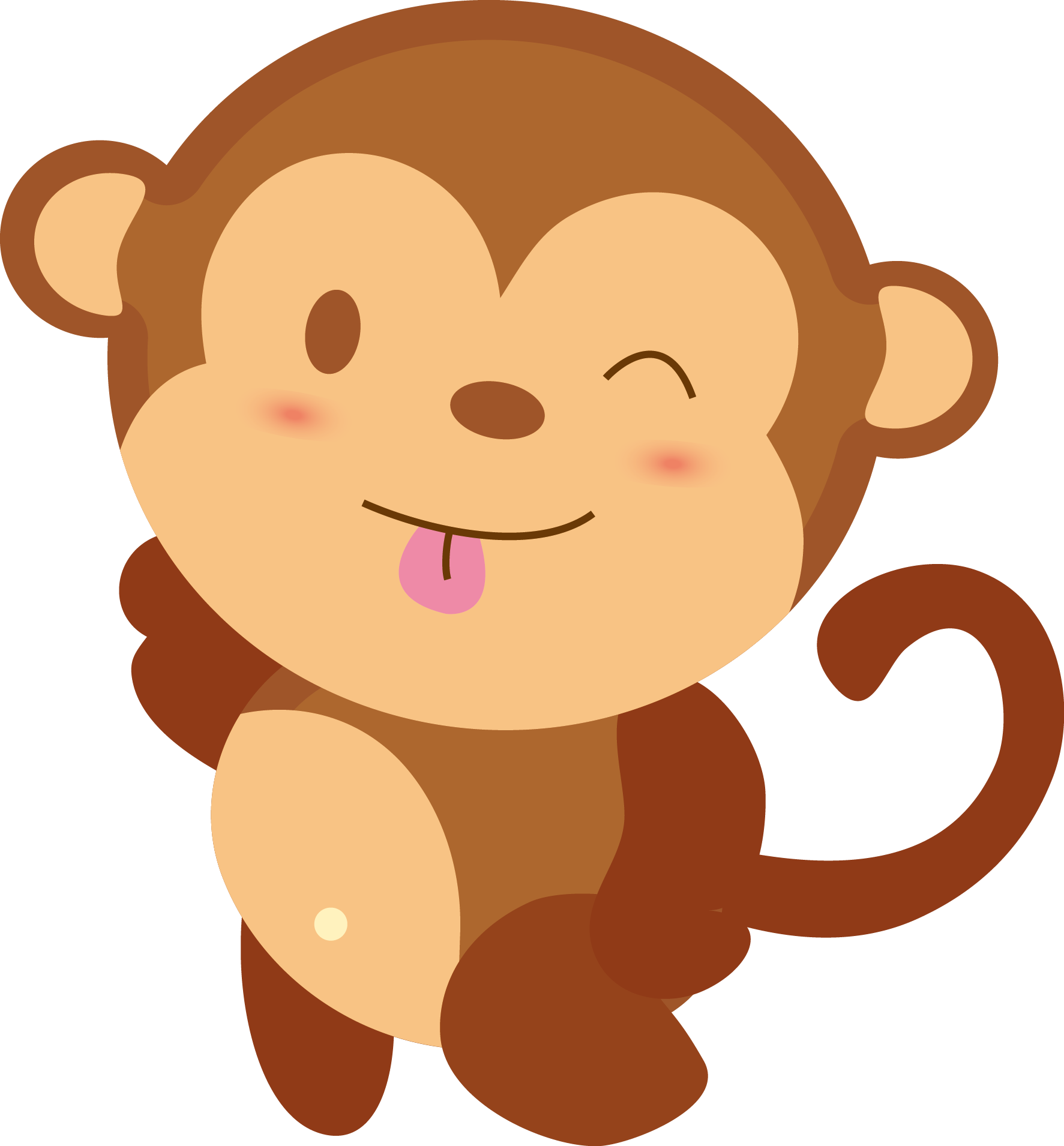Cartoon Baby Monkey - 猴子 卡通 (1773x1910)