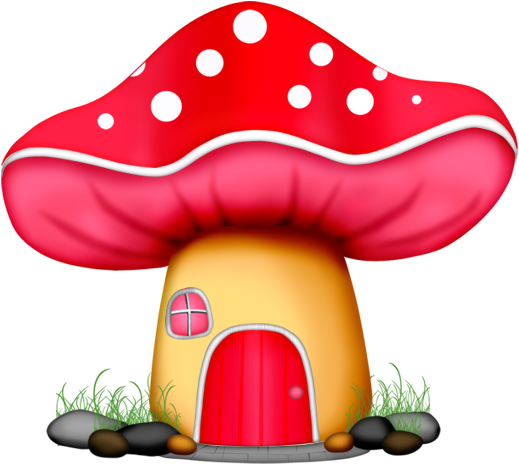 Mushroom House Clip Art - Fairy Mushroom House Clipart (560x485)