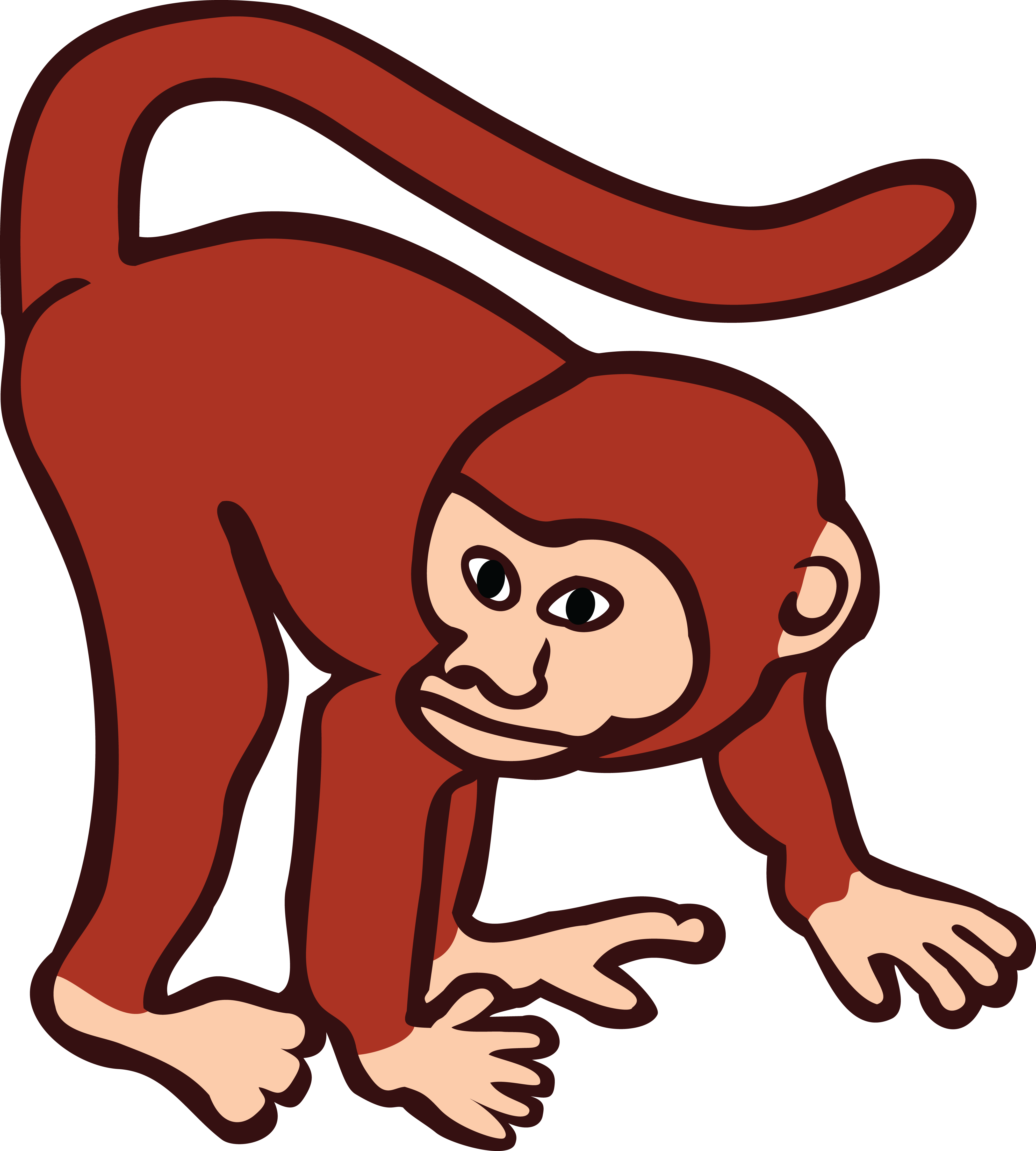 Free Clipart Of A Monkey - Animal Kingdom Large Print Word Search [book] (4000x4442)