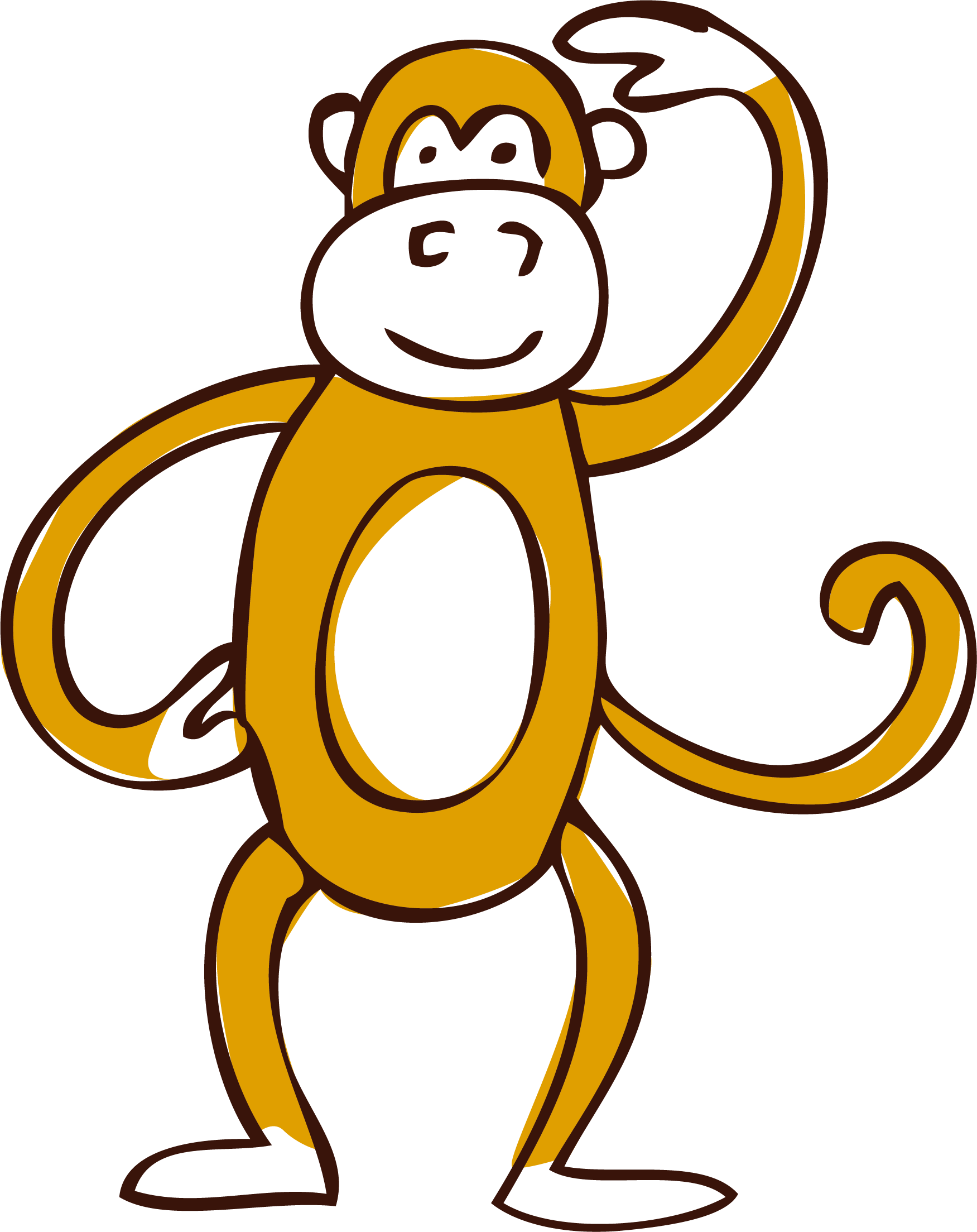 Clip Art - Vector Monkey - Vector Graphics (1751x2207)