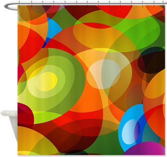 Retro 60s Abstract Shower Curtain - Retro 60s Abstract Shower Curtain (350x350)