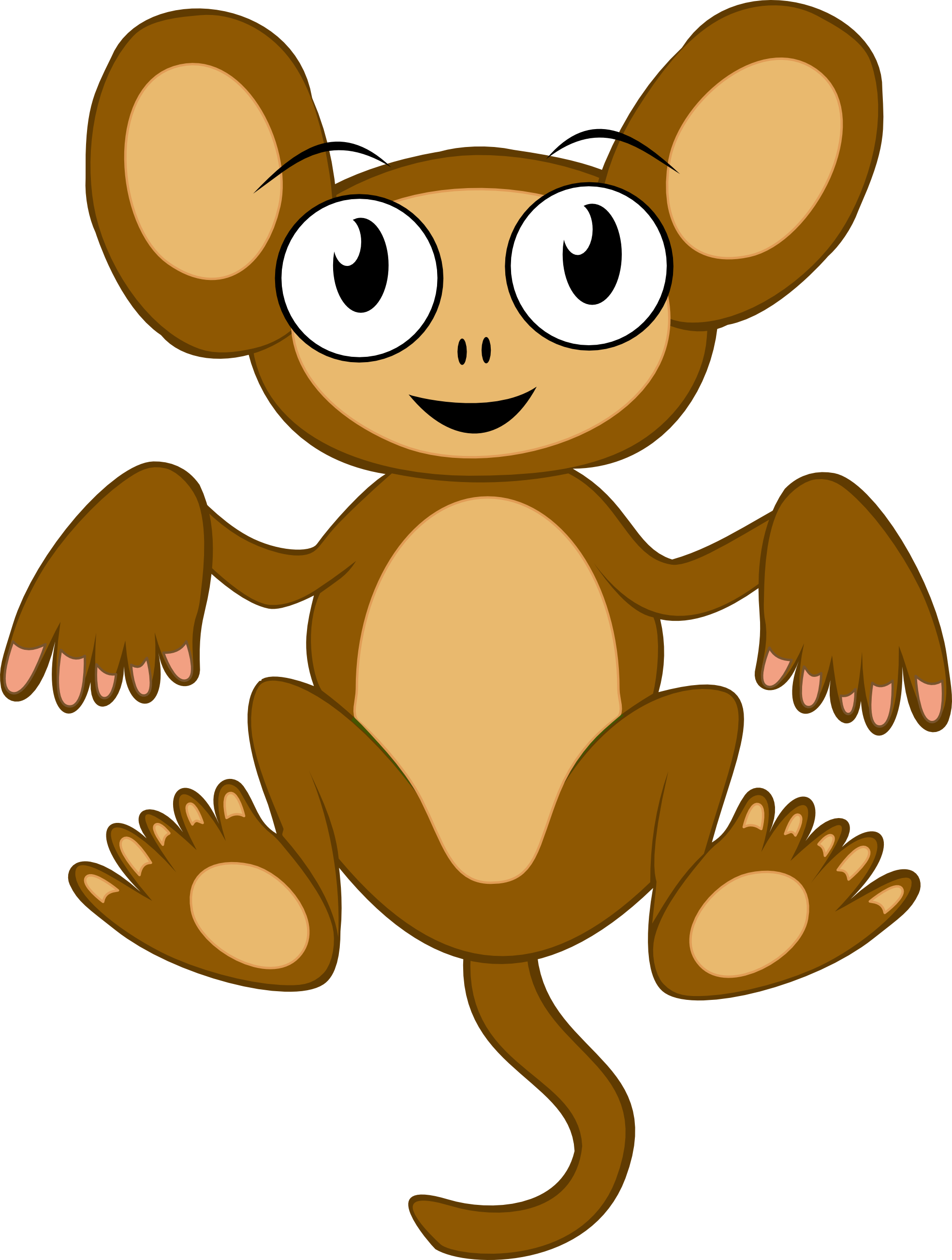 Monkey - Cartoon Monkey Shower Curtain (1969x2606)