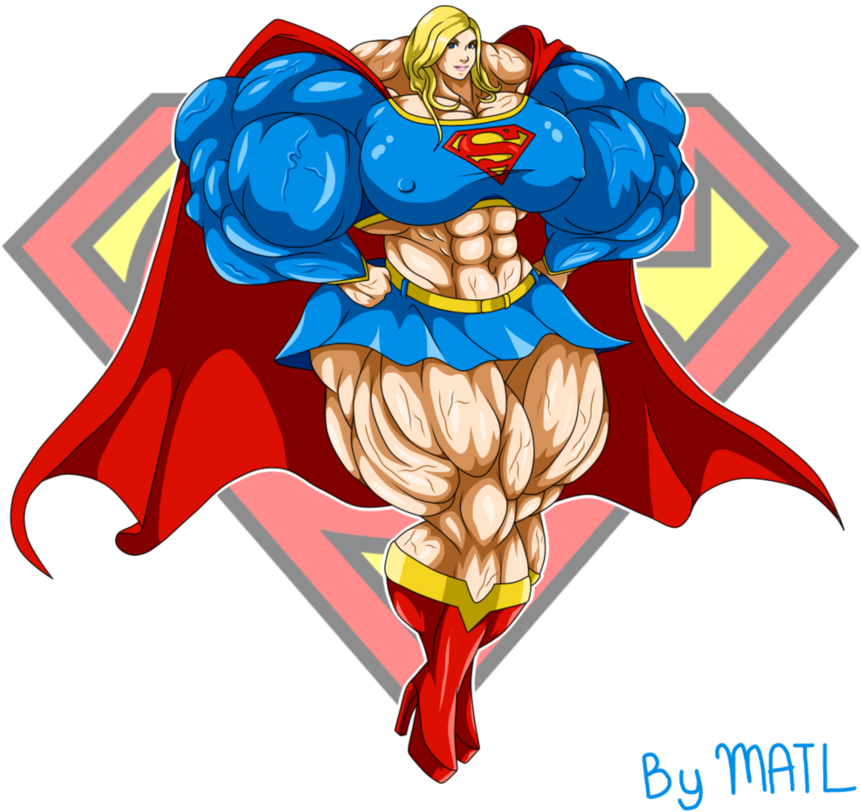 Supergirl By Matl - Supergirl Female Muscle Growth (894x894)