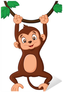 Cartoon Monkey Hanging On Tree (400x400)