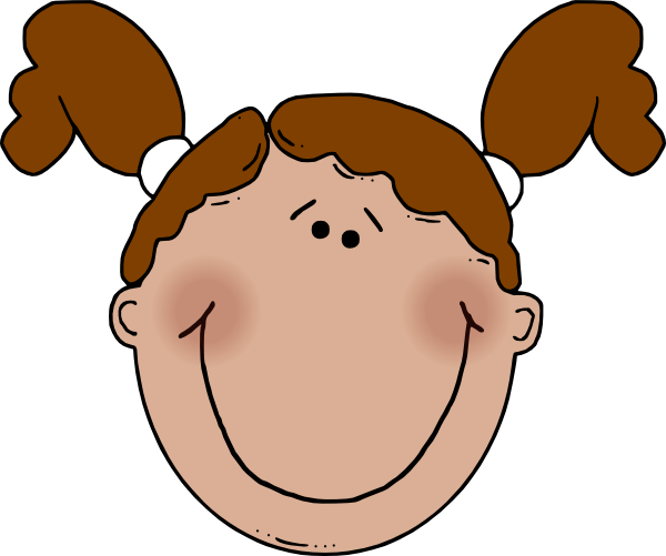 Girly - Monkey - Clip - Art - Cartoon Girl Face (600x501)