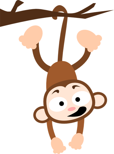 Weightloss Cliparts - Hanging Monkey (369x500)