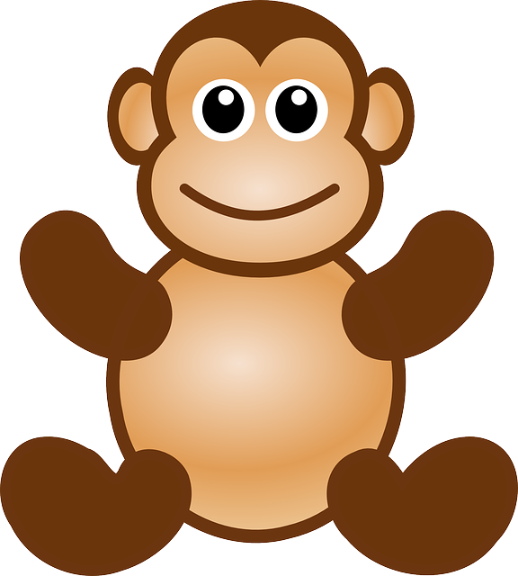 Happy Monkey, Ape, Animal, Toy, Cute, Happy - Monkey Face Cut Out (576x640)