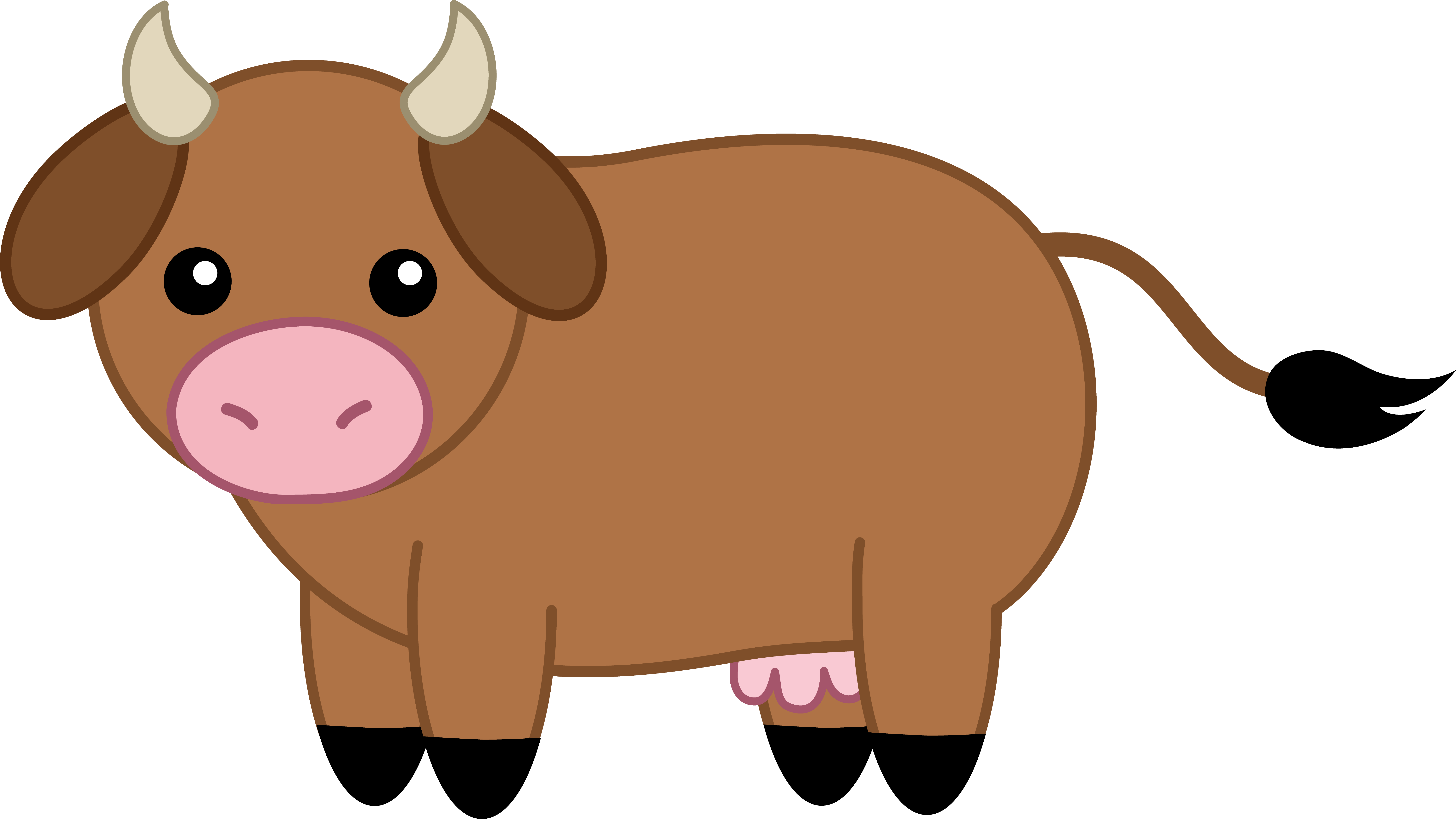 Cow - Clipart - Brown Cow Clipart (7539x4238)