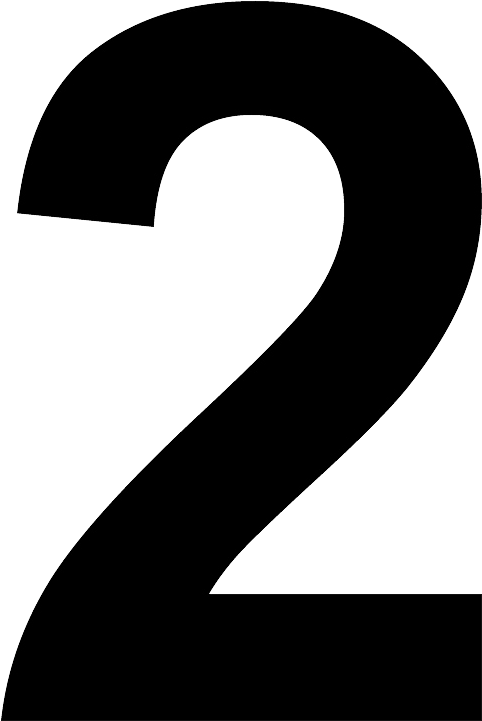 Black Clipart Number - Number 2 With Transparent Background (482x721)